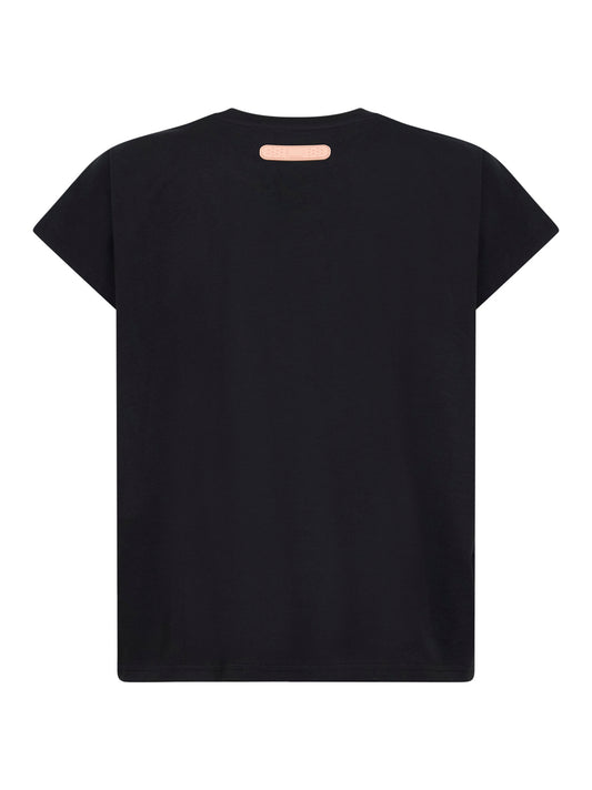 T-shirt Skinny Barti PDF World in jersey di cotone nero