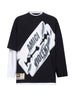 Two-tone jersey No Name asymmetric T-shirt