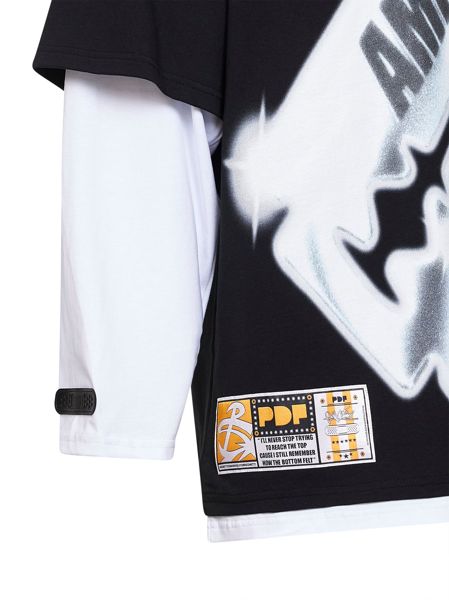 Two-tone jersey No Name asymmetric T-shirt
