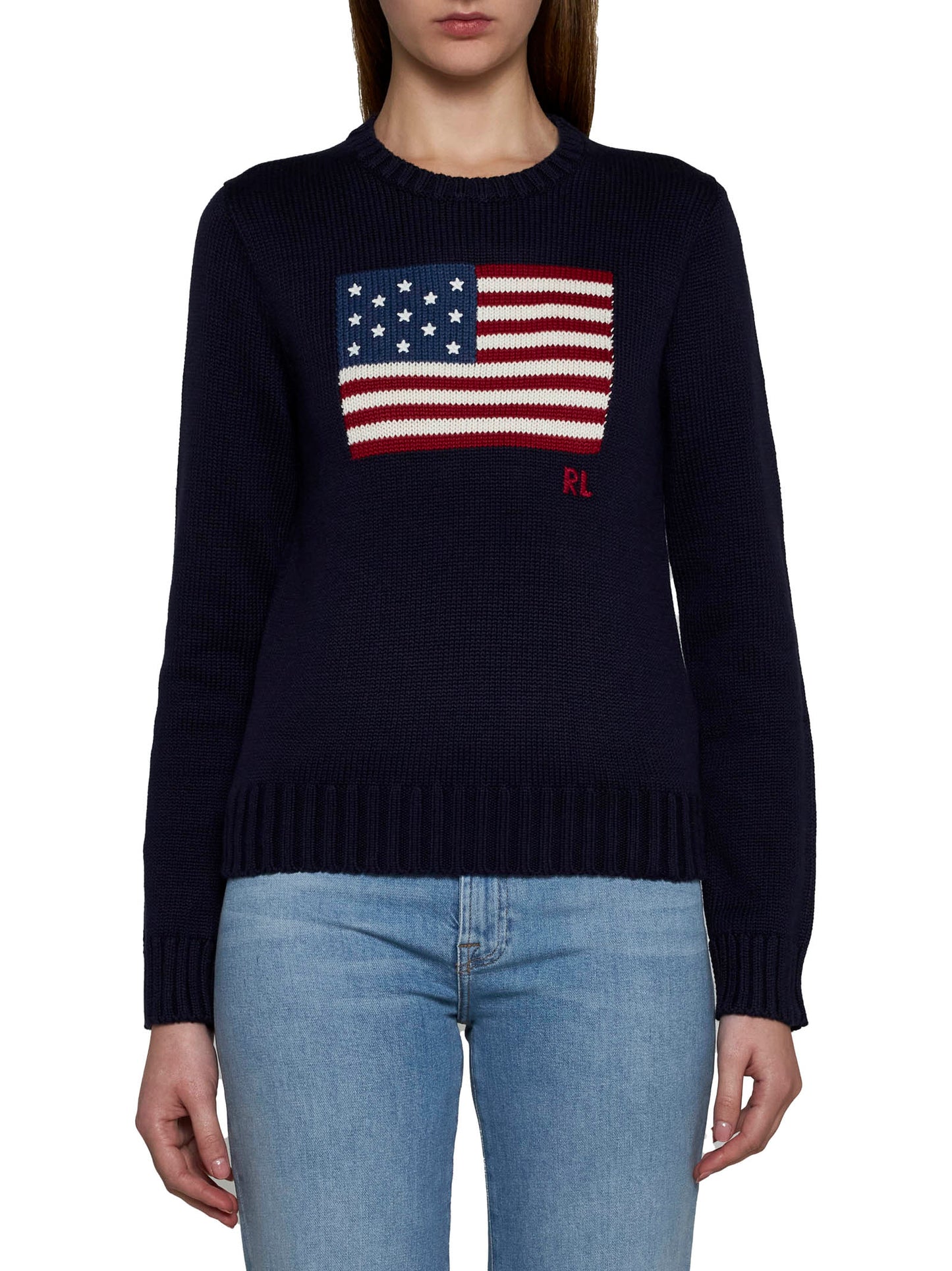 Cotton Sweater with Flag