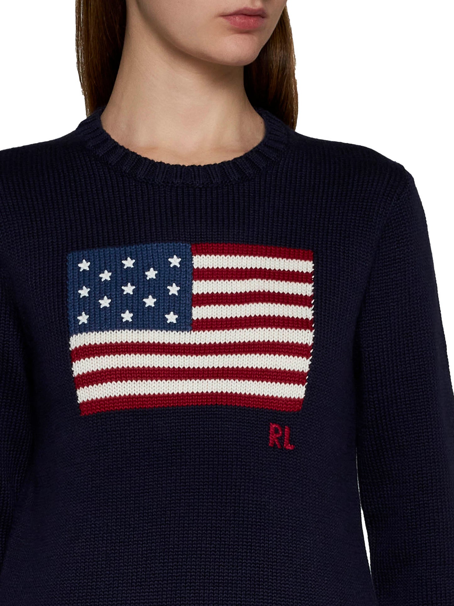 Cotton Sweater with Flag