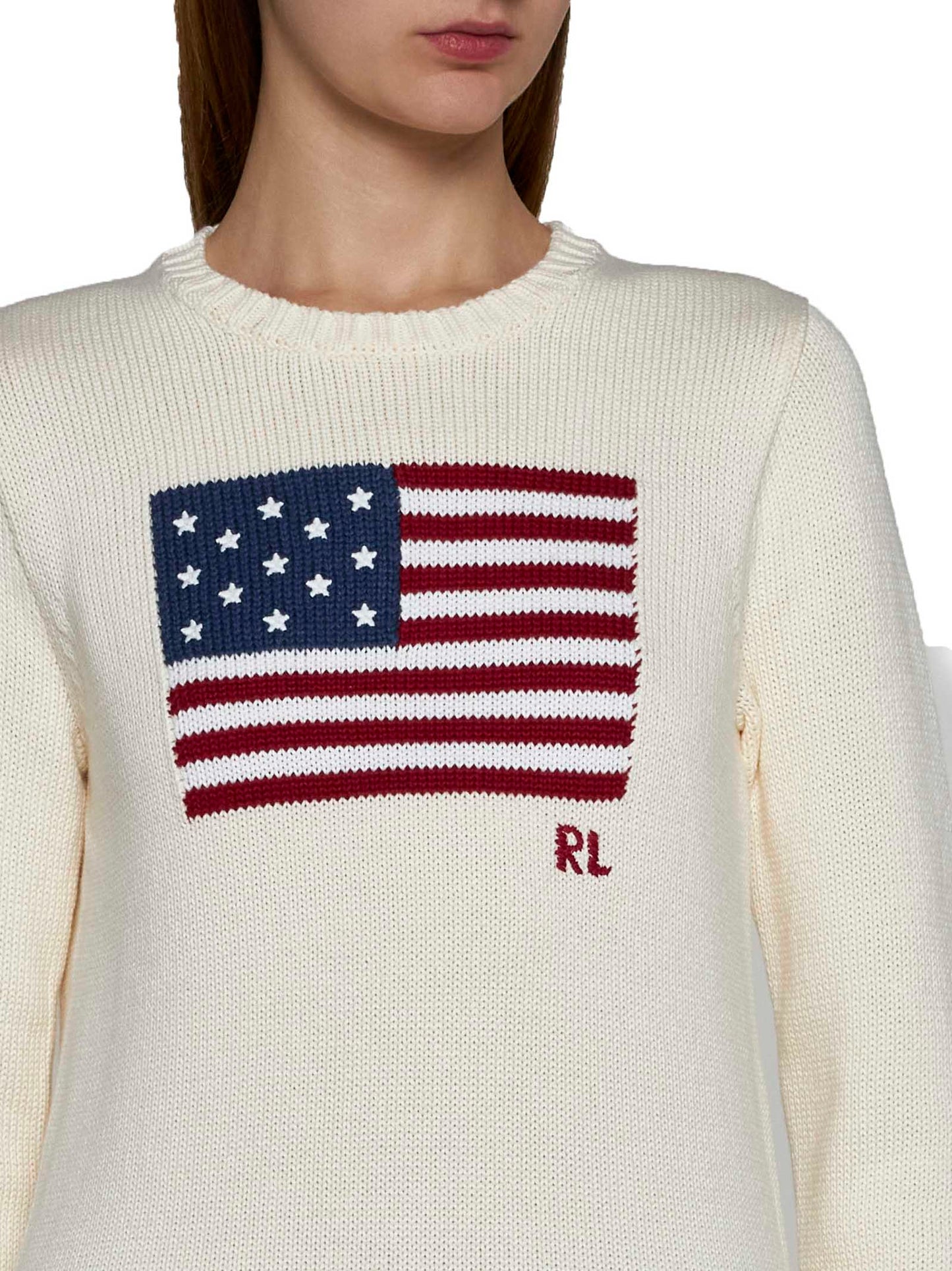 Maglia in cotone con bandiera