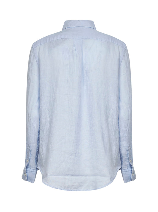 Oxford blue linen Classic-Fit shirt