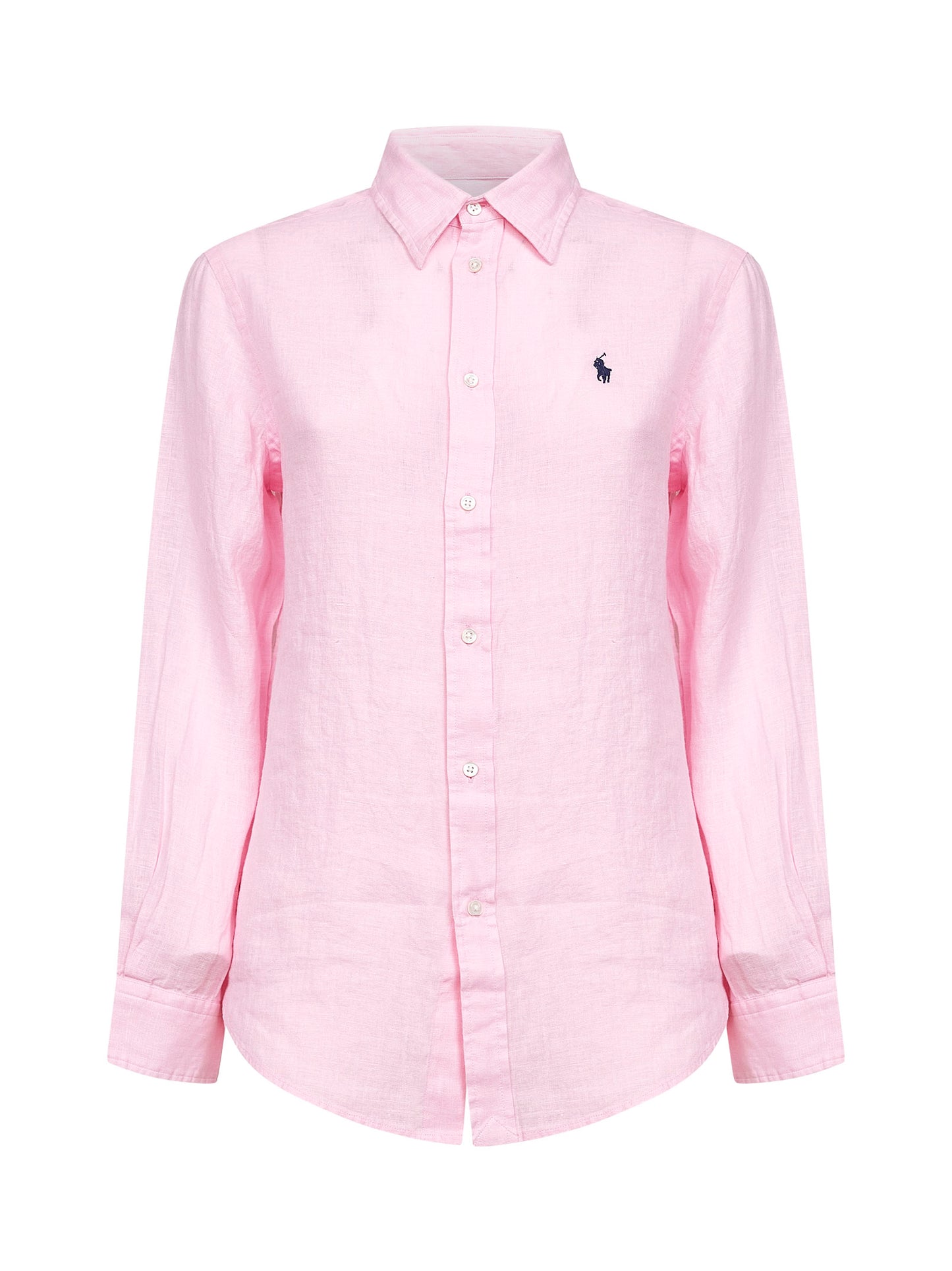 Pink linen Classic-Fit shirt
