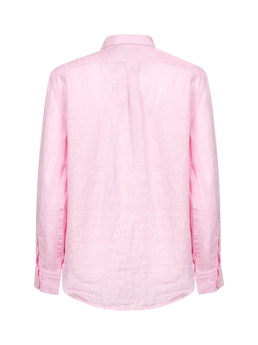 Pink linen Classic-Fit shirt