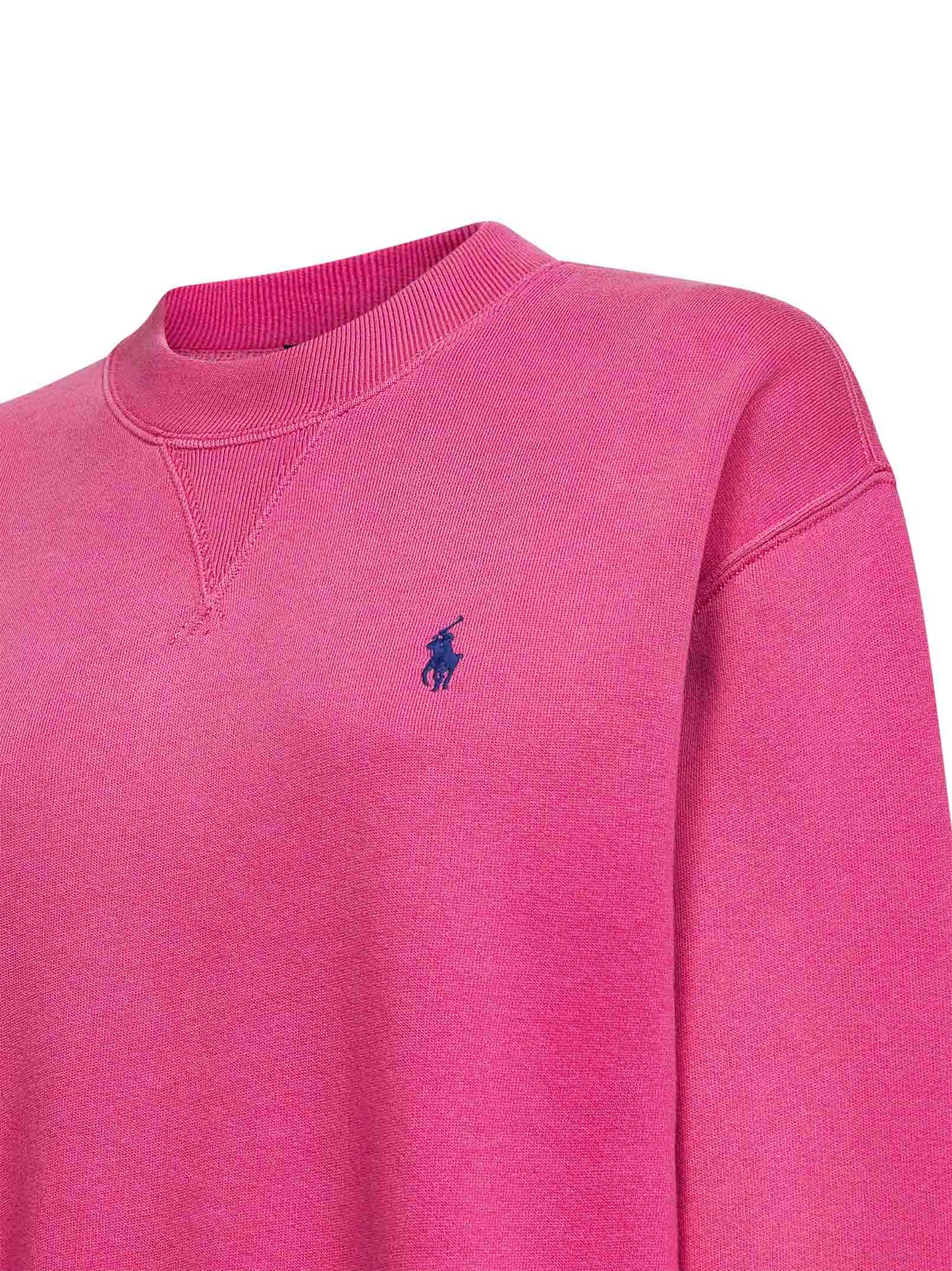Accent pink Pony embroidered crewneck sweatshirt
