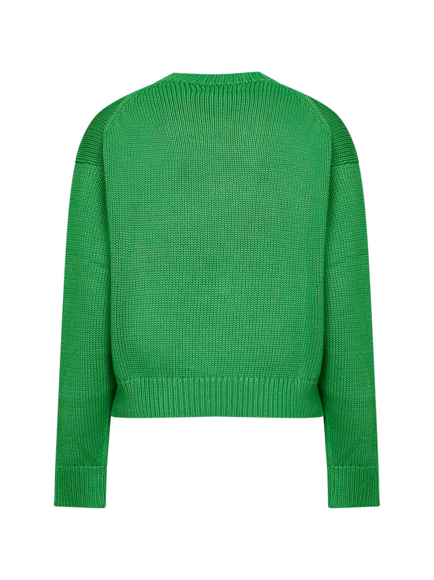 Maglia girocollo Big Pony in cotone verde