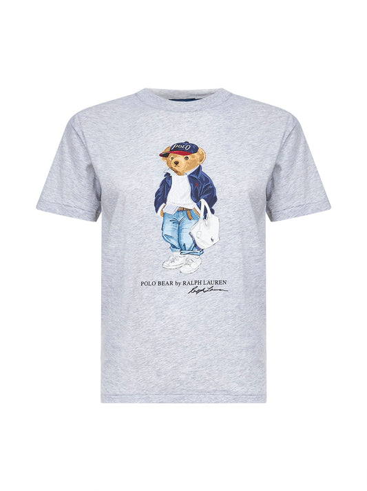 T-shirt Polo Bear in jersey di cotone grigio