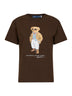 T-shirt Polo Bear in jersey di cotone marrone scuro