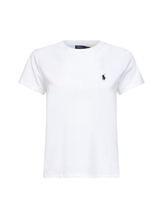 T-shirt girocollo Classic-Fit in jersey bianco