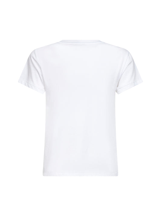 T-shirt girocollo Classic-Fit in jersey bianco