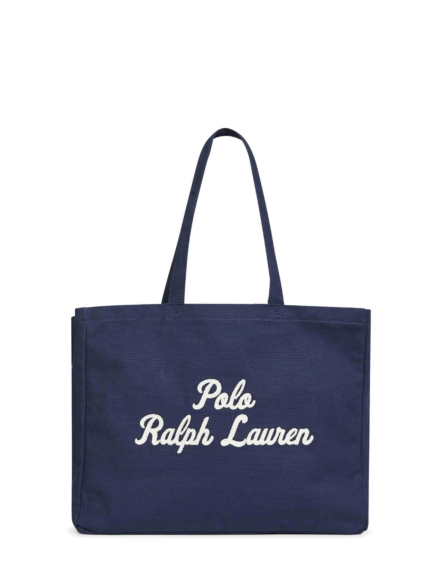 Tote ricamata blu navy<BR/>