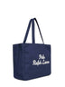 Tote ricamata blu navy<BR/>