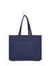 Tote ricamata blu navy<BR/>