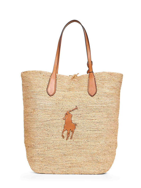 Natural Big Pony large tote bag