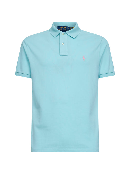 New aqua The Iconic Mesh polo shirt<BR/>
