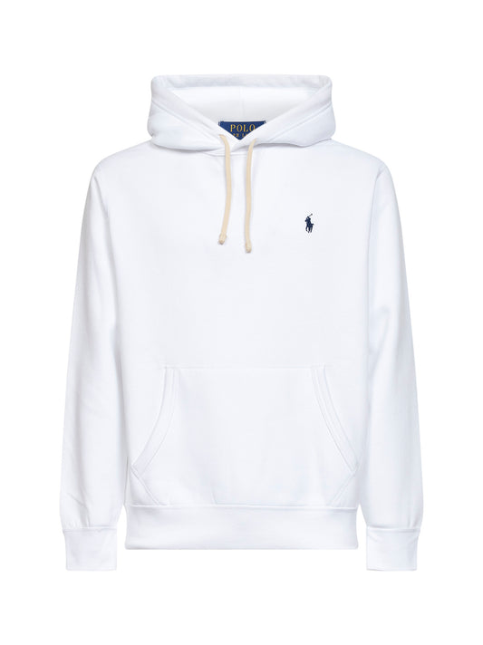 Felpa con cappuccio in misto cotone bianco