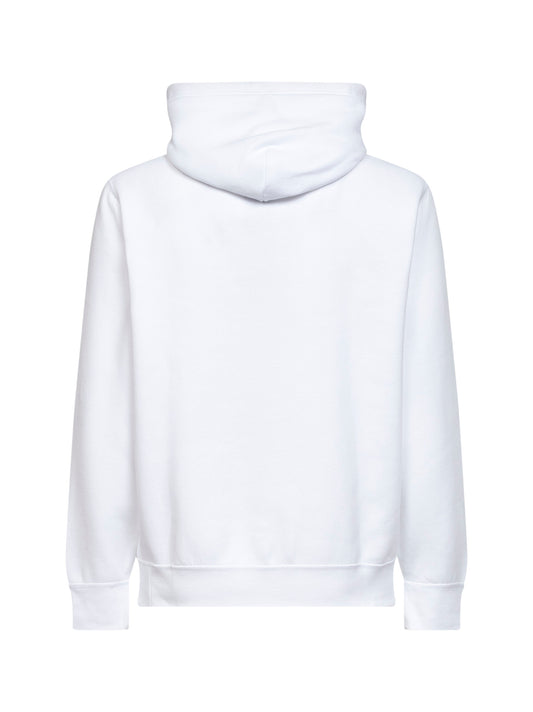 Felpa con cappuccio in misto cotone bianco