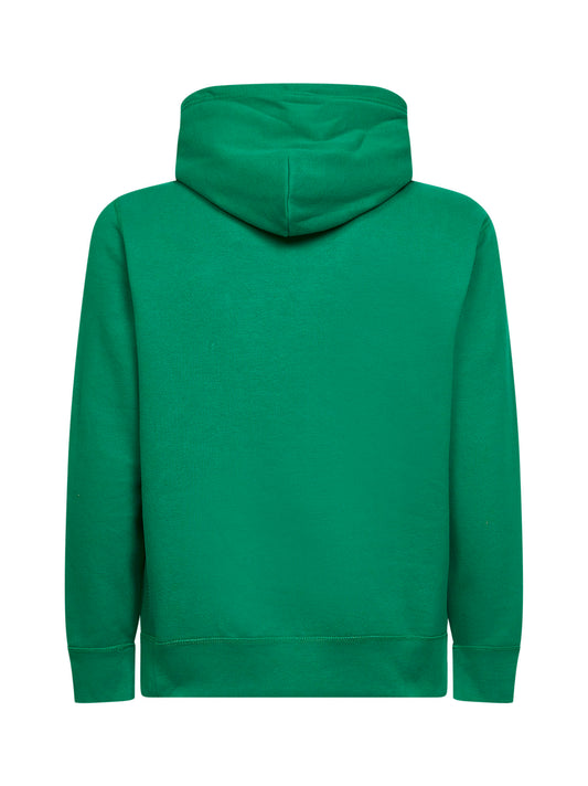 Felpa con cappuccio in misto cotone verde