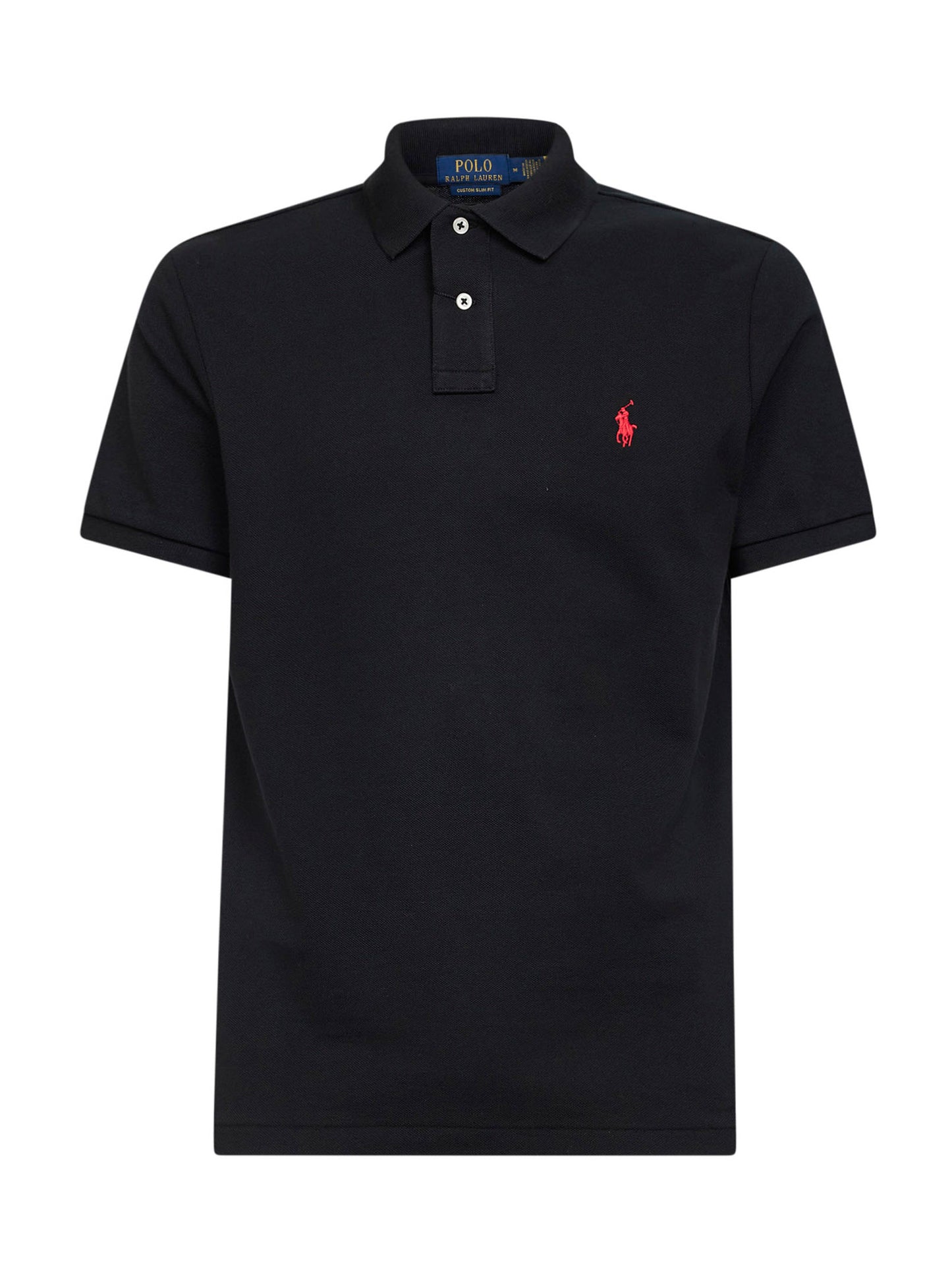 Black piqué Custom Slim-Fit polo shirt