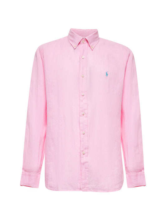 Camicia in lino con logo