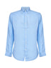 Camicia Custom-Fit in lino azzurro