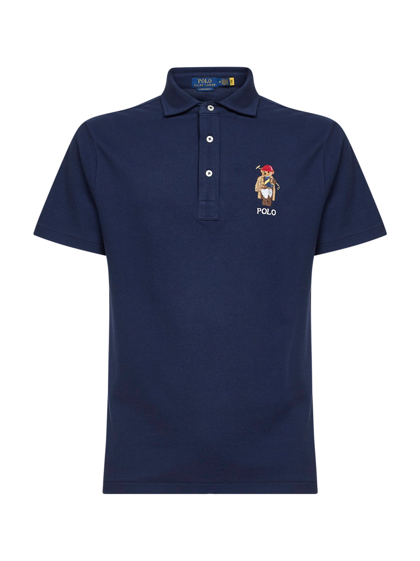 Polo Polo Bear Custom Slim-Fit in piqué blu navy