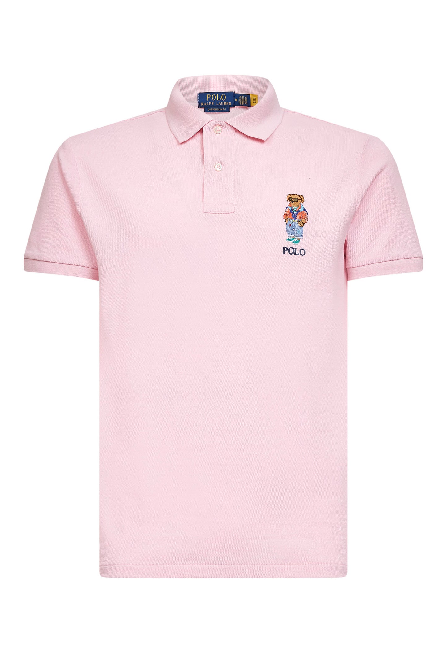 Garden pink piqué Custom Slim-Fit Polo Bear polo shirt