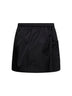 Black Re-Nylon belted mini skirt