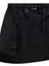 Black Re-Nylon belted mini skirt