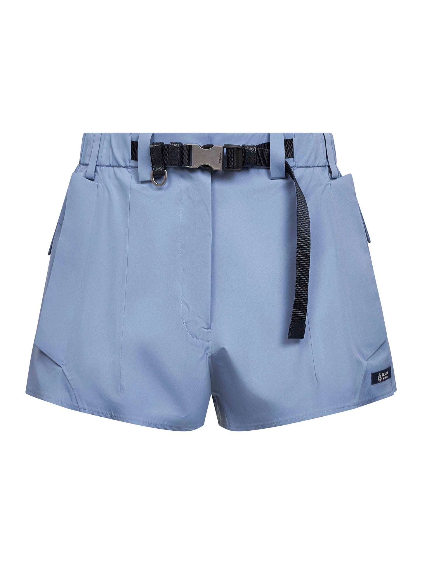 Light blue technical canvas shorts