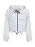Light blue lightweight Re-Nylon hooded jacket