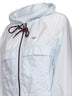 Light blue lightweight Re-Nylon hooded jacket
