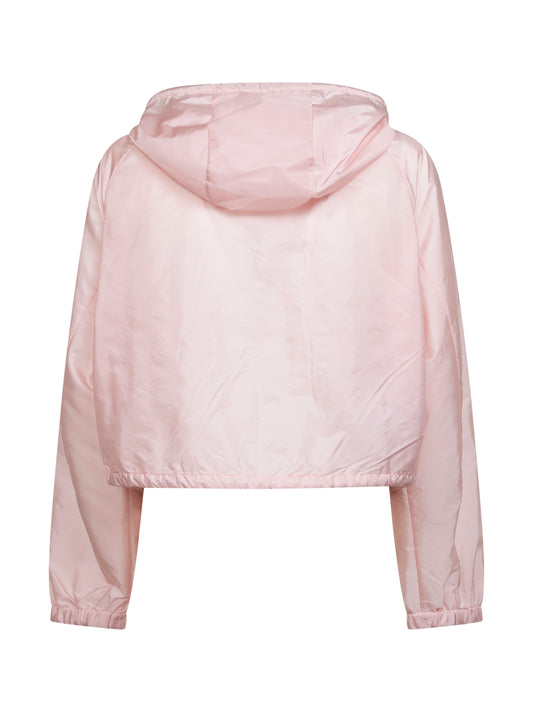 Pink lightweight Re-Nylon hooded jacket