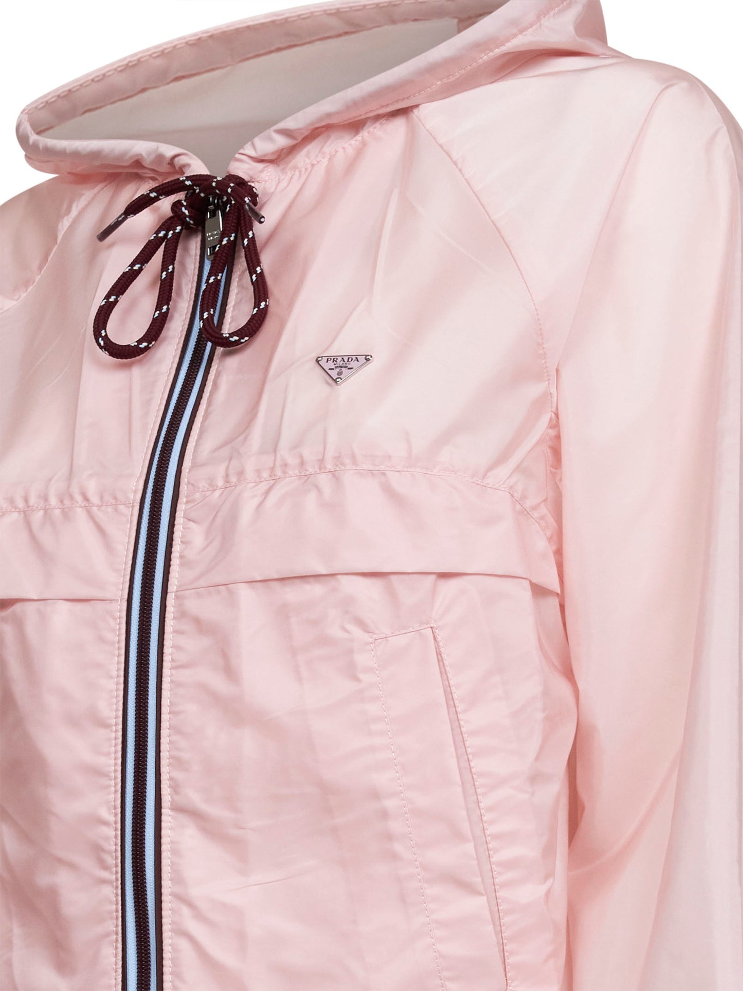 Pink lightweight Re-Nylon hooded jacket