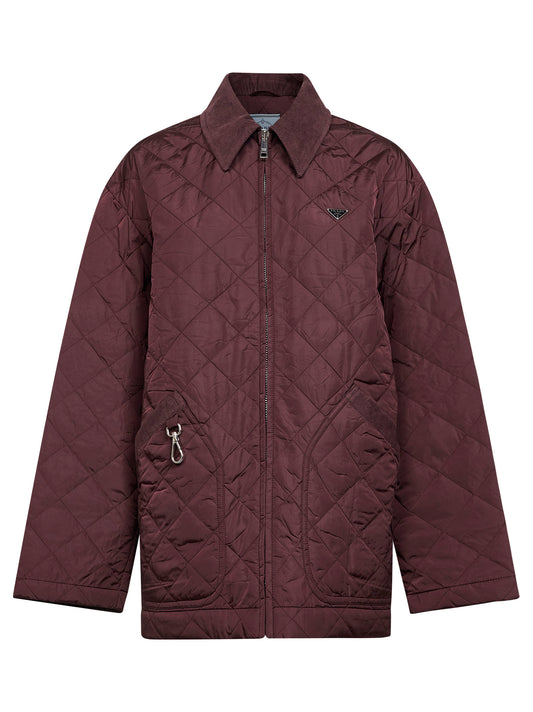 Blouson trapuntato in Re-Nylon granato