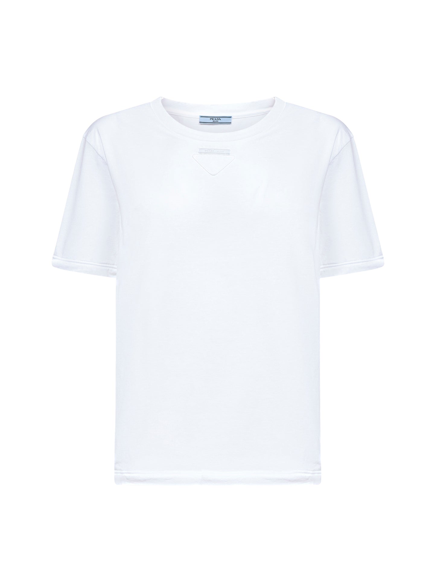 T-shirt in jersey di cotone bianco con logo