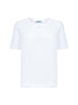 T-shirt in jersey di cotone bianco con logo