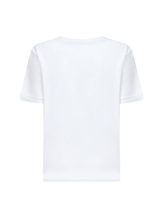 White cotton jersey logo T-shirt