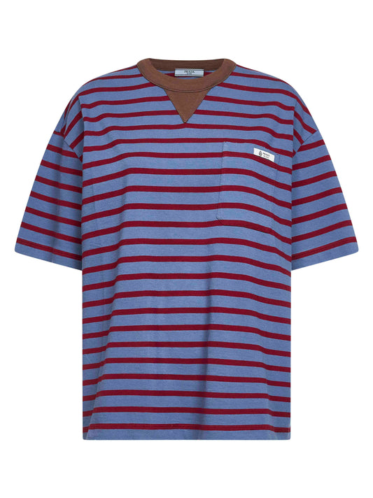 T-shirt oversize in jersey di cotone a righe