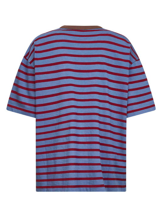 T-shirt oversize in jersey di cotone a righe