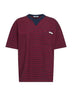 T-shirt in jersey di cotone a righe rosso e blu