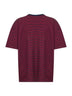 T-shirt in jersey di cotone a righe rosso e blu