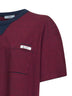 T-shirt in jersey di cotone a righe rosso e blu