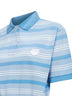 Light blue striped pique cropped polo shirt