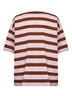 T-shirt in cotone a righe alabastro e tabacco