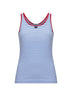 Periwinkle blue and red striped cotton sleeveless top