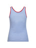 Periwinkle blue and red striped cotton sleeveless top