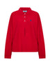 Polo a maniche lunghe in piquet di cotone rosso