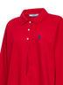 Polo a maniche lunghe in piquet di cotone rosso